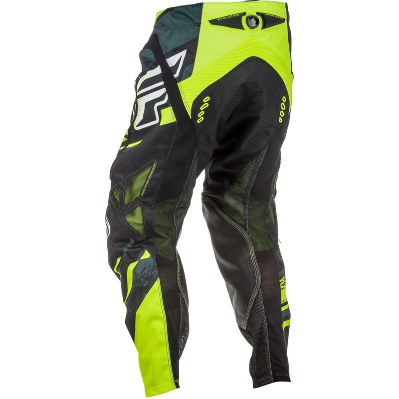Motocross-Hose FLY Racing EVO 2018 - USA schwarz-weiß-fluorgelb