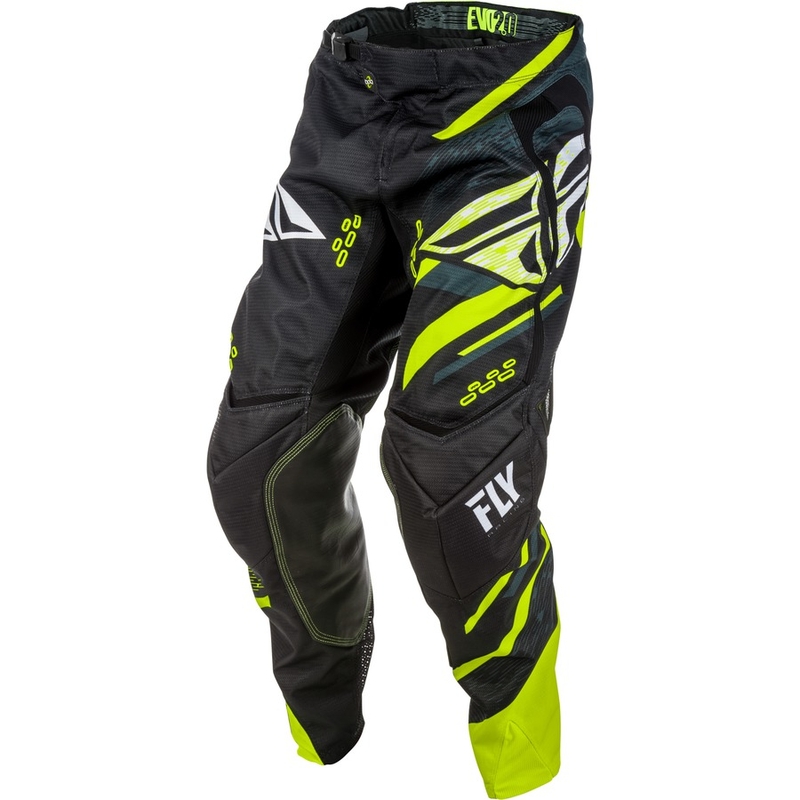 Motocross-Hose FLY Racing EVO 2018 - USA schwarz-weiß-fluorgelb