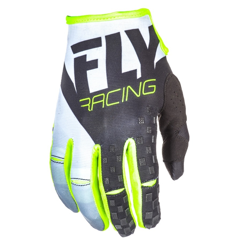 Motocross Handschuhe FLY Racing Kinetic 2018 - USA schwarz-weiß-fluo gelb