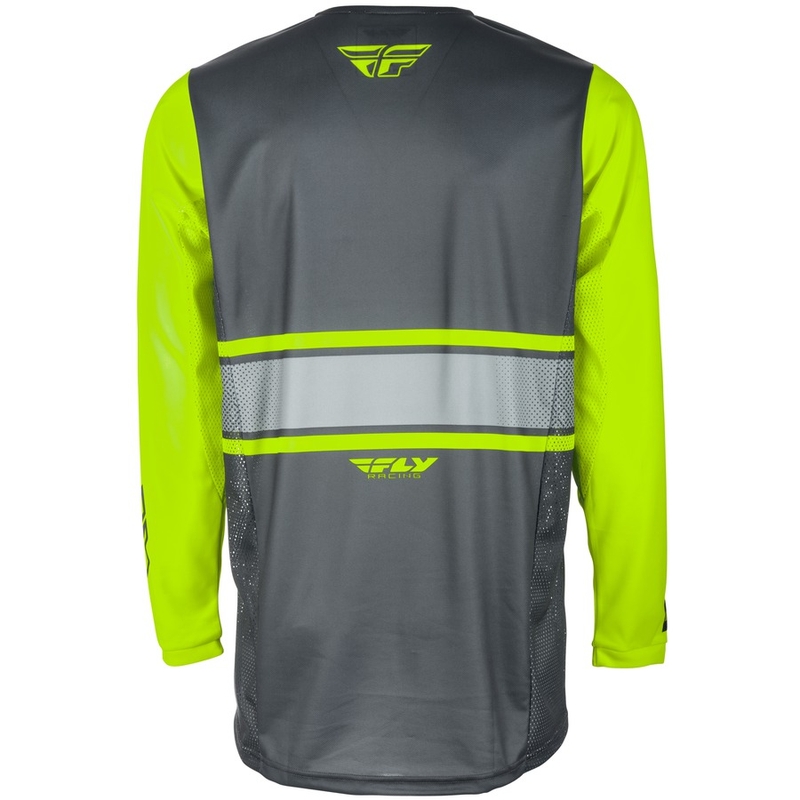 Kinder Motocross Trikot FLY Racing Kinetic ERA 2018 - USA grau-fluo gelb