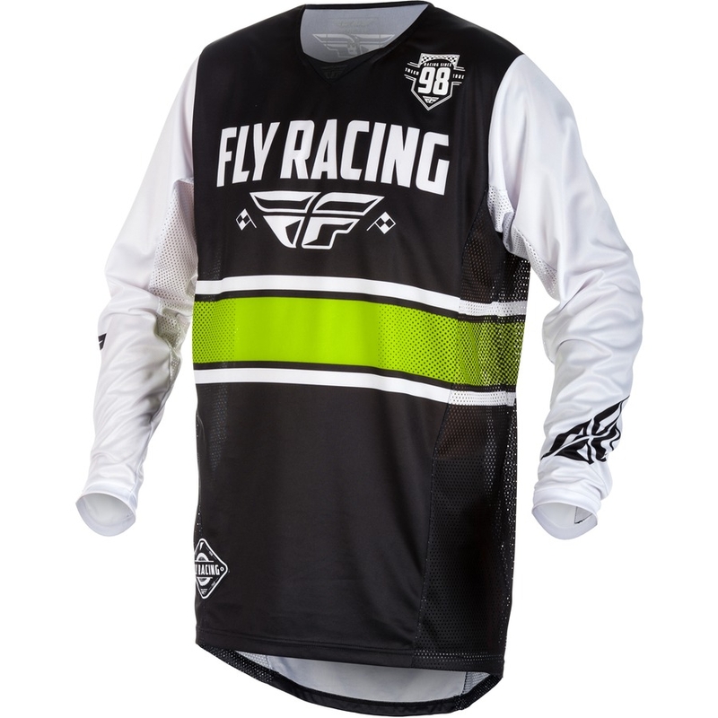 Kinder Motocross Trikot FLY Racing Kinetic ERA 2018 - USA weiß-schwarz