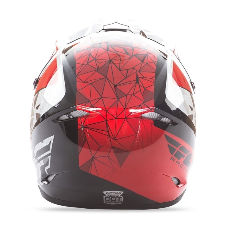 Kinder Motocross Helm FLY Racing Kinetic CRUX - USA rot-weiß-schwarz Ausverkauf