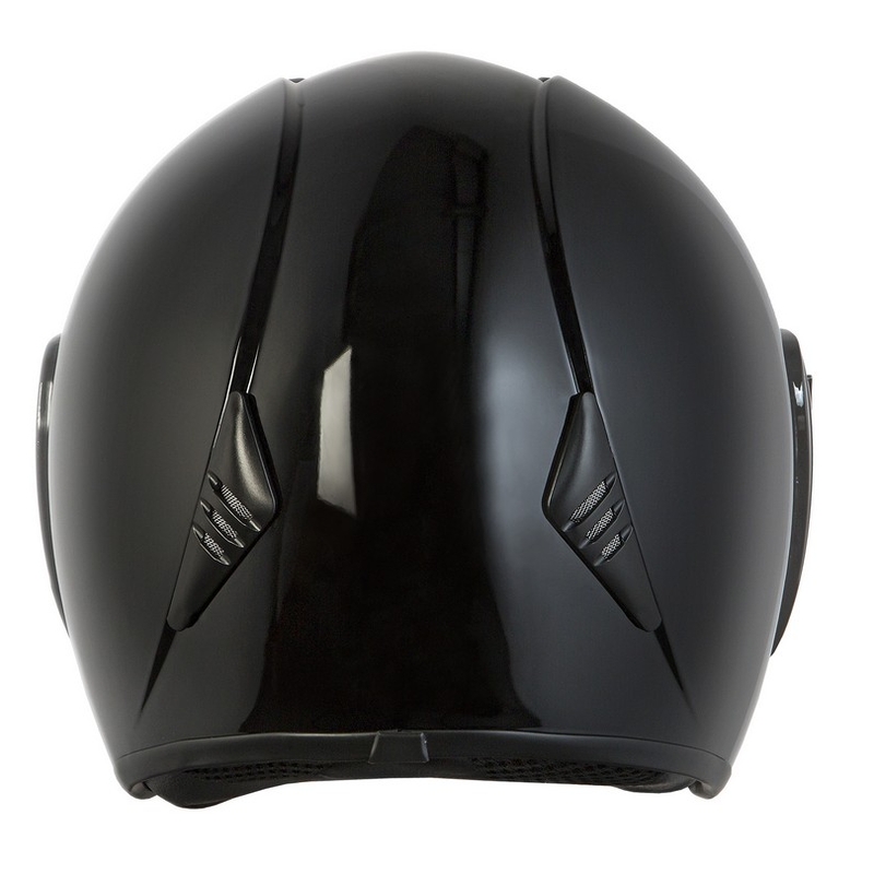 Offener Motorradhelm Ozone HY-818 schwarz glänzend