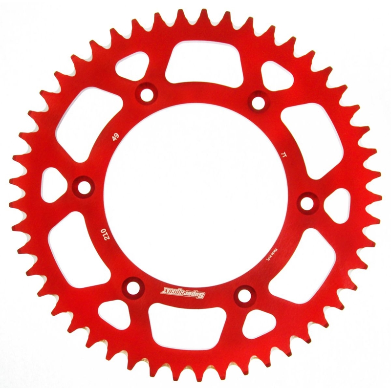 Kettenrad Aluminium SUPERSPROX rot 49T, 520