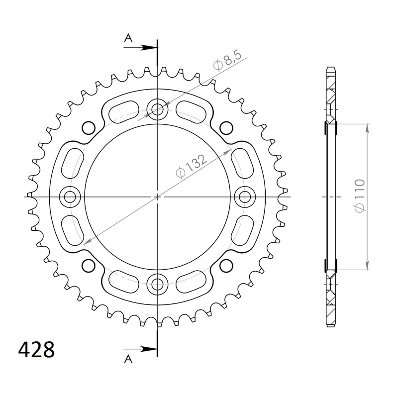 Kettenrad SUPERSPROX STEALTH gold 46T, 428
