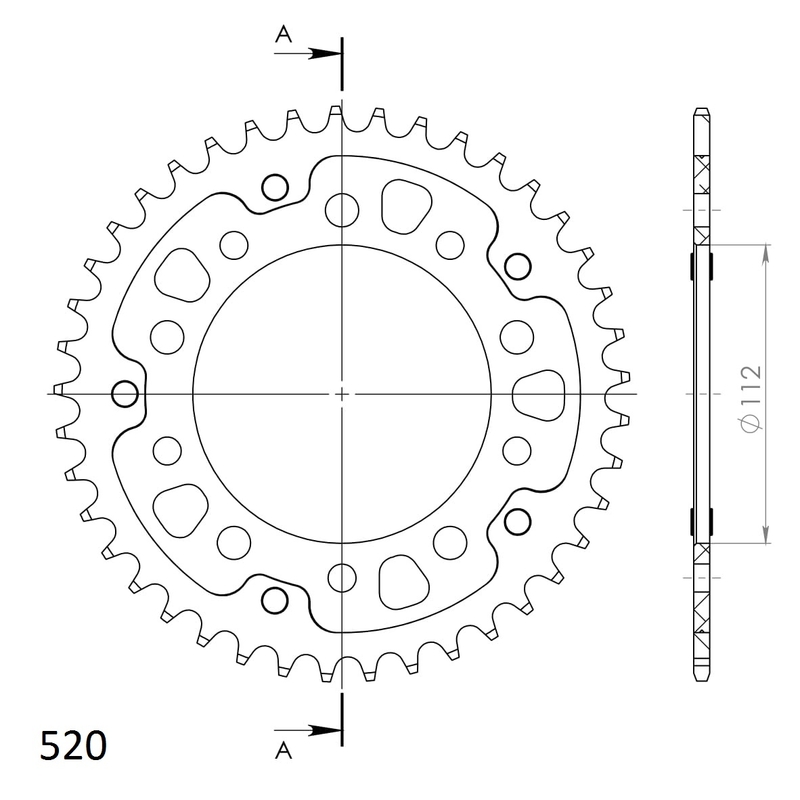 Kettenrad SUPERSPROX STEALTH gold 41T, 520