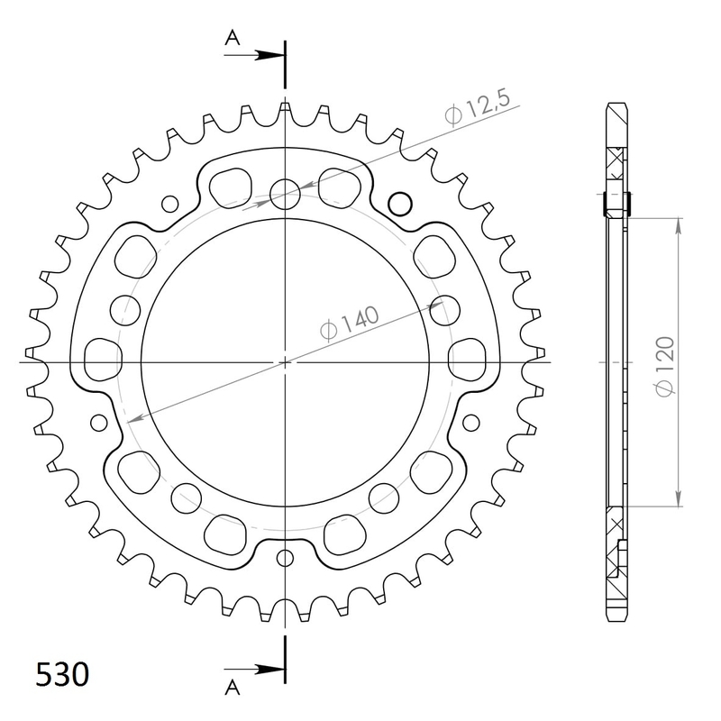 Ketten Rad SUPERSPROX STEALTH gold 41T, 530