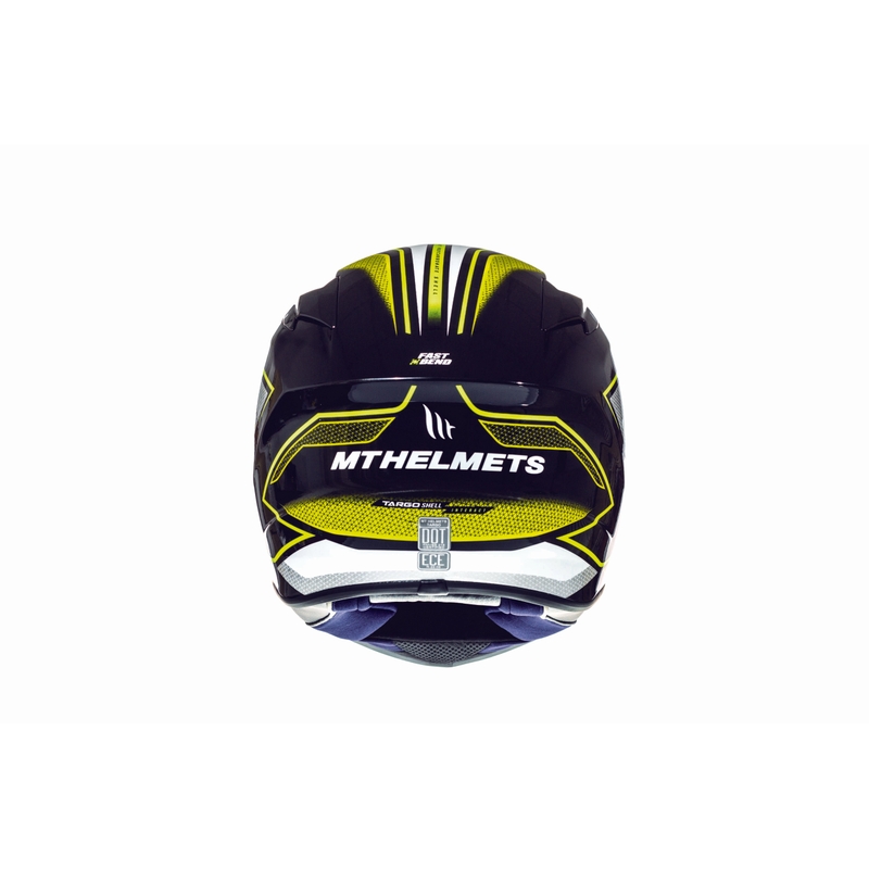 MT Targo Interact Integral-Motorradhelm weiß-fluo gelb