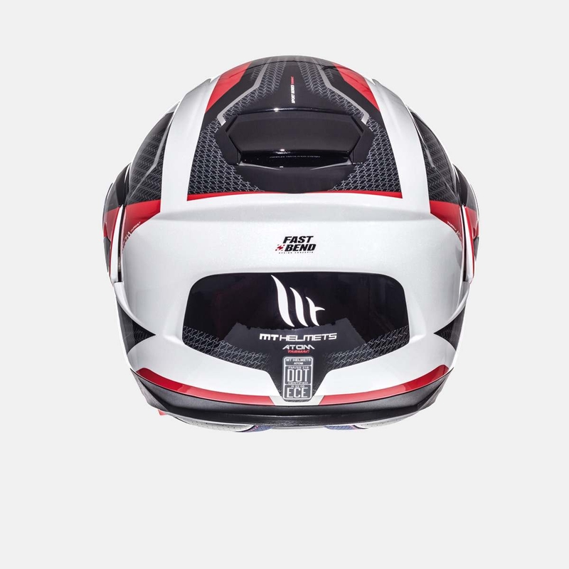 MT Atom Tarmac Motorradhelm weiß-schwarz-rot Ausverkauf
