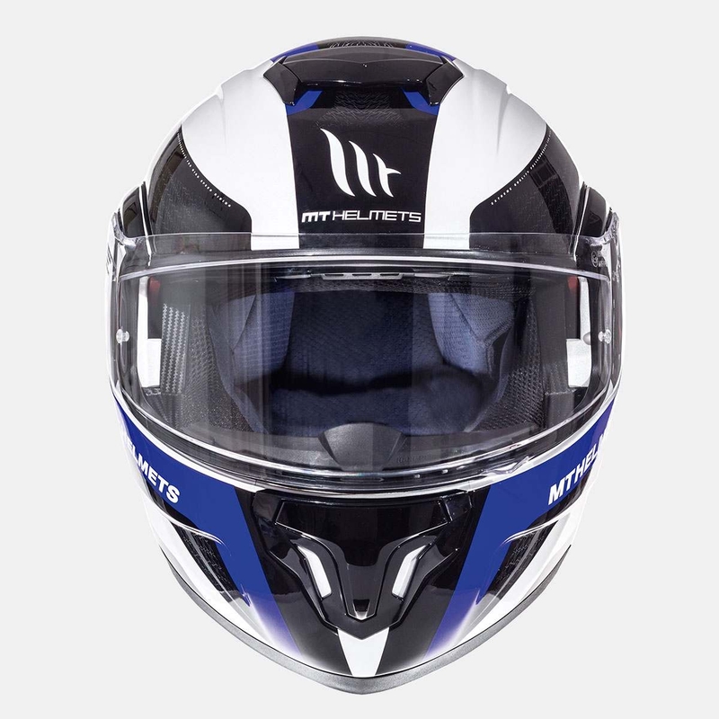 MT Atom Tarmac Motorradhelm weiß-schwarz-blau Ausverkauf