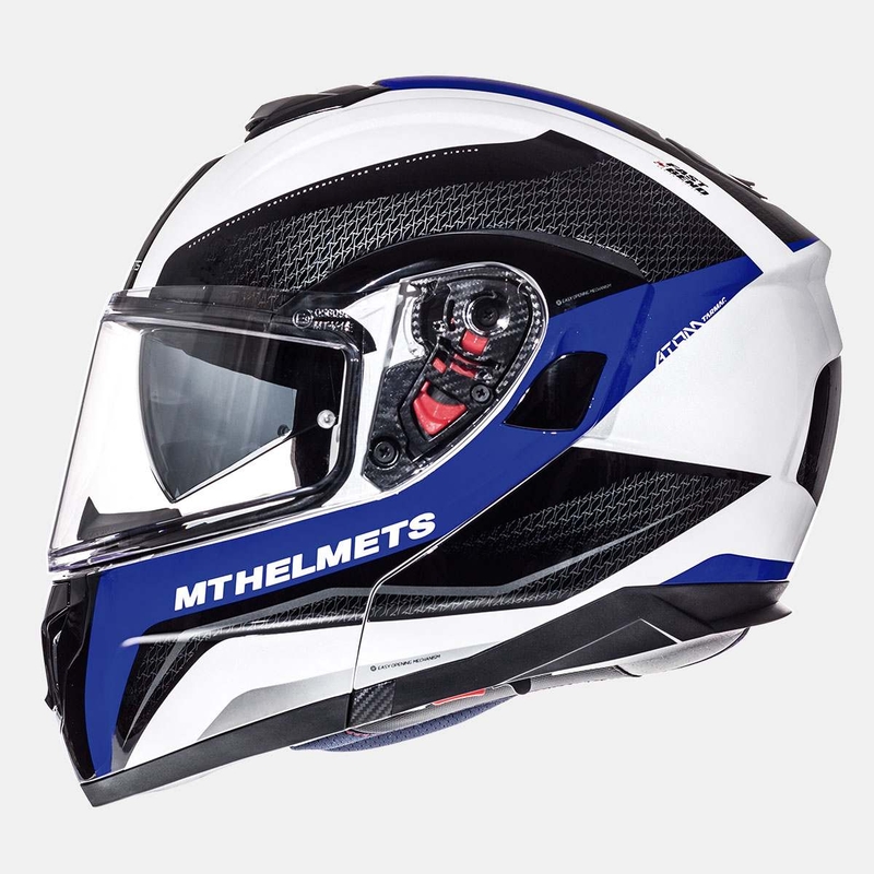 MT Atom Tarmac Motorradhelm weiß-schwarz-blau Ausverkauf