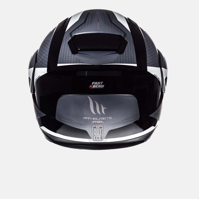 MT Atom Tarmac schwarz matt-weißer Motorradhelm zum Aufklappen Ausverkauf