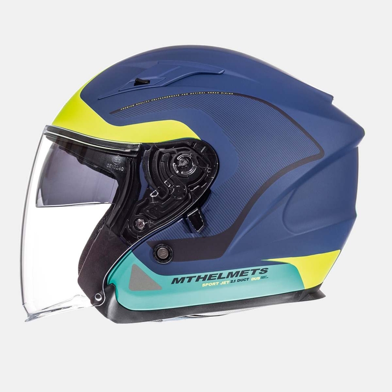Motorradhelm Open MT Avenue SV Crossroad blau matte-fluo gelb Ausverkauf