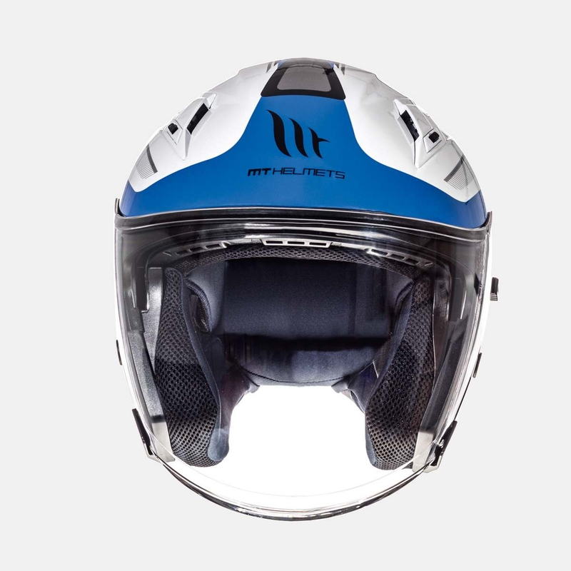 MT Avenue SV Crossroad offener Motorradhelm weiß und blau