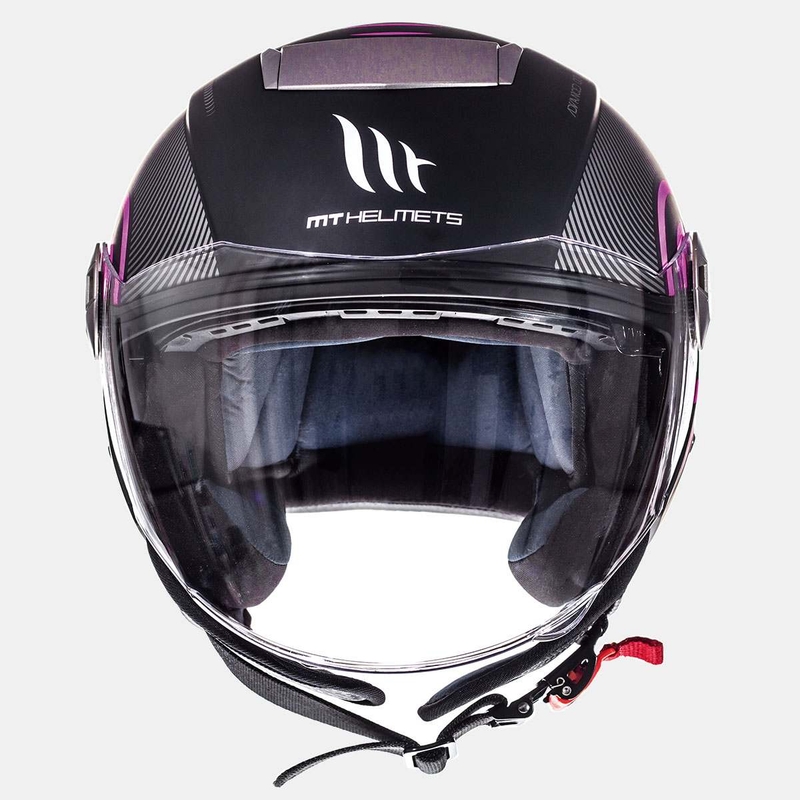 Motorradhelm Open MT City Eleven SV Tron Schwarz Matt Rosa Ausverkauf