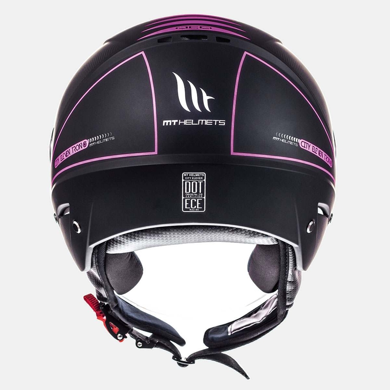 Motorradhelm Open MT City Eleven SV Tron Schwarz Matt Rosa Ausverkauf