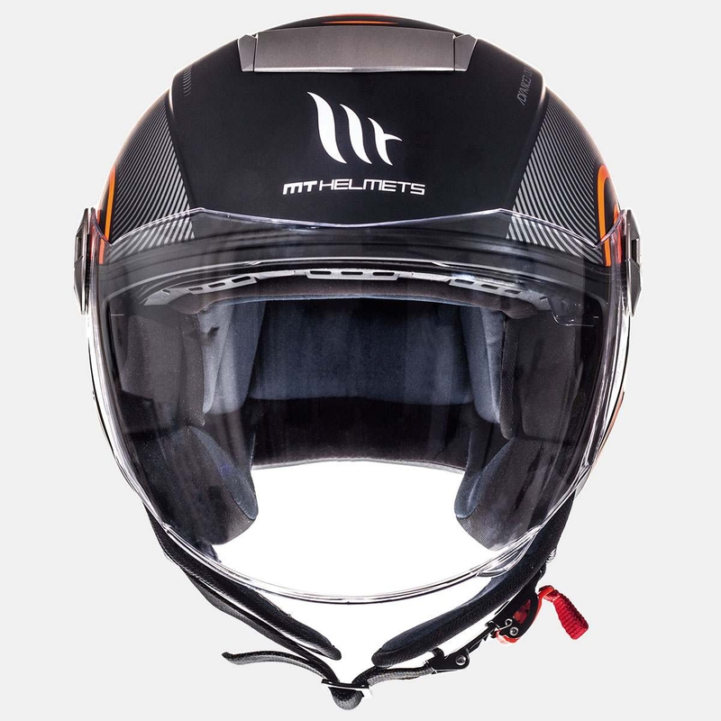 Motorradhelm Open MT City Eleven SV Tron schwarz matt-fluo orange Ausverkauf