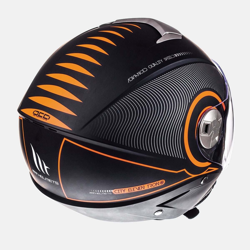 Motorradhelm Open MT City Eleven SV Tron schwarz matt-fluo orange Ausverkauf