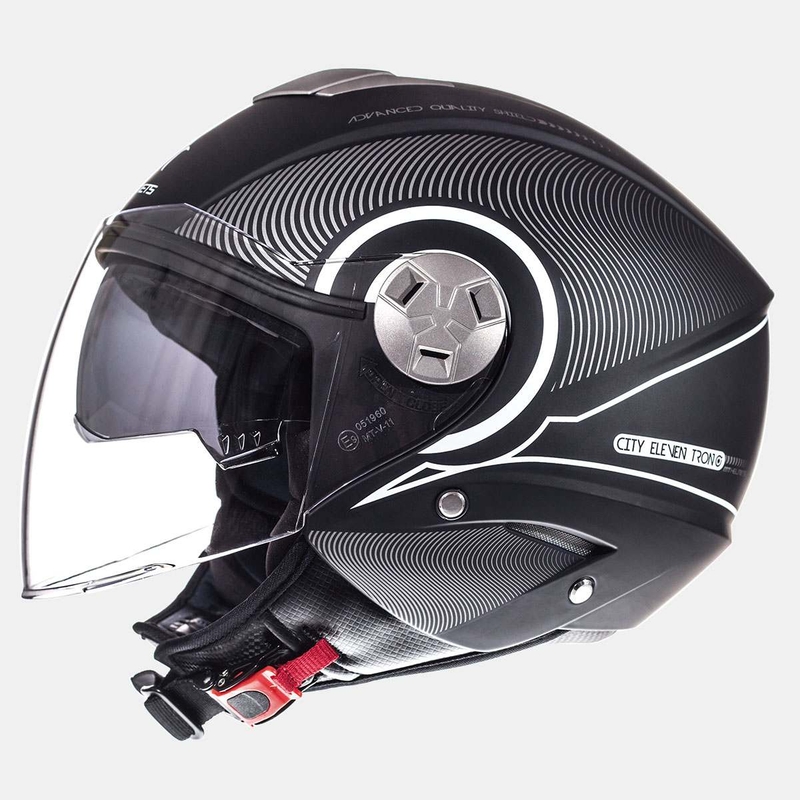 Motorradhelm Open MT City Eleven SV Tron Schwarz Matt Weiß Ausverkauf