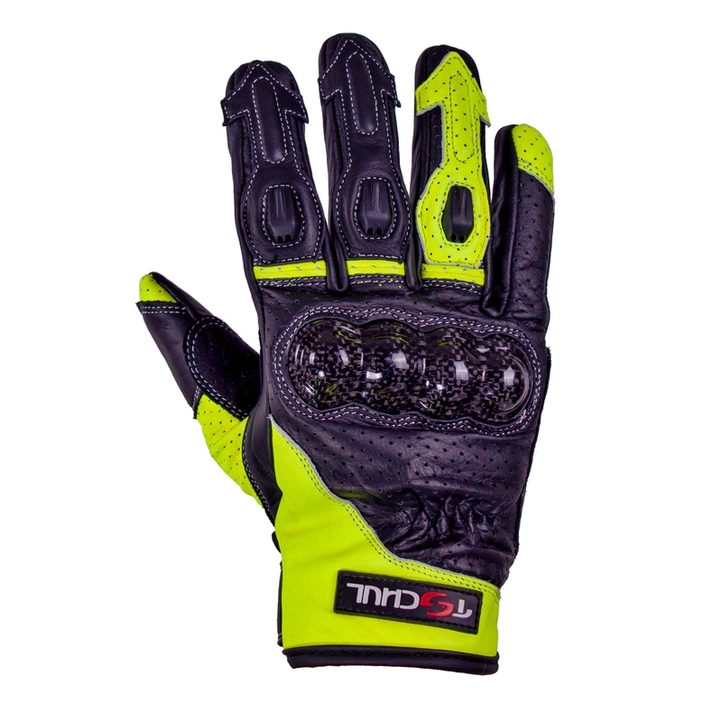 Motorradhandschuhe Tschul 316 schwarz-fluo-gelb - Qualität II