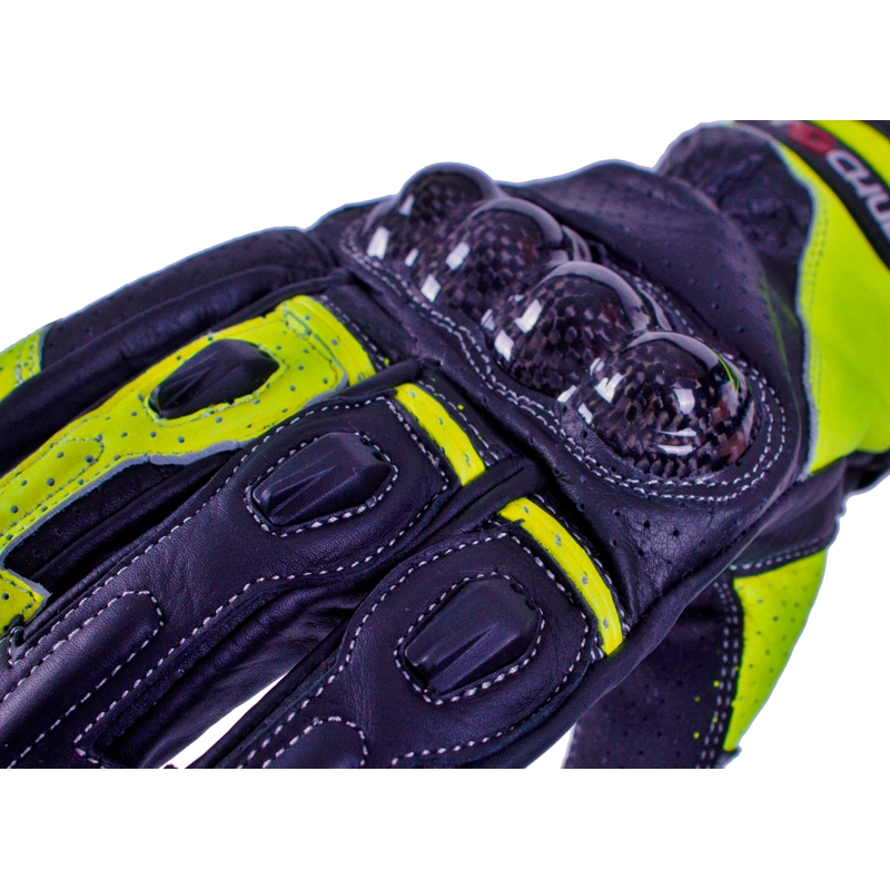 Motorradhandschuhe Tschul 316 schwarz-fluo-gelb - Qualität II