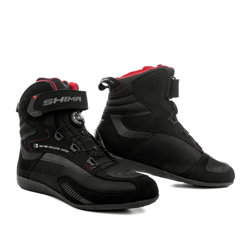 Shima Exo Vented Schwarz-Grau-Rot Motorradstiefel für Frauen - Klasse II
