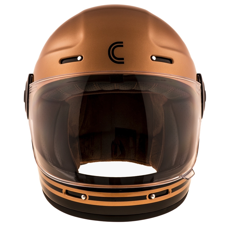 Cassida Fibre Super Hooligan integraler Motorradhelm schwarz und Kupfer Ausverkauf
