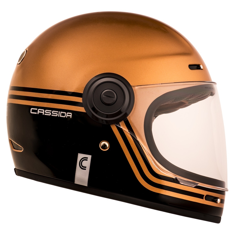 Cassida Fibre Super Hooligan integraler Motorradhelm schwarz und Kupfer Ausverkauf
