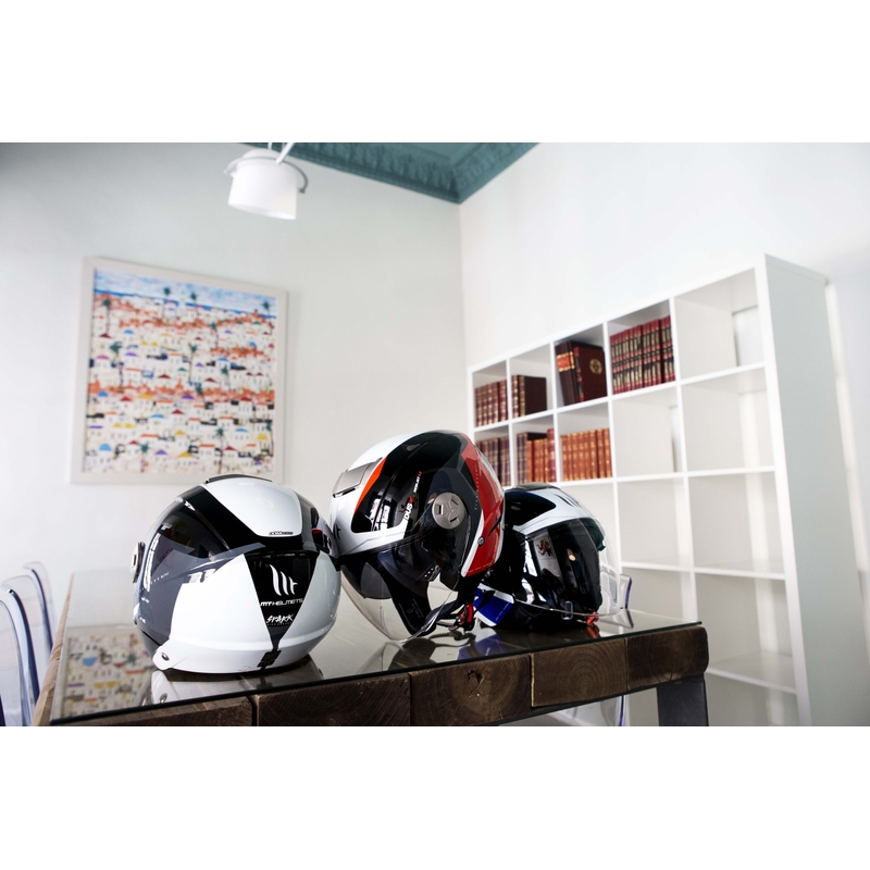 MT City Eleven SV Spark Schwarz, Weiß und Grau Open Motorradhelm Ausverkauf