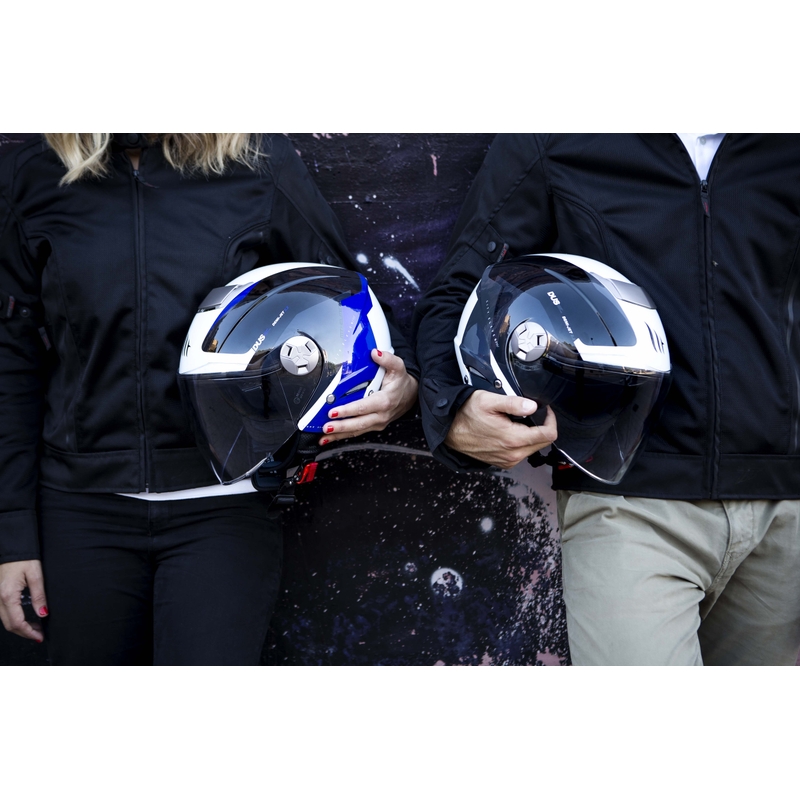 MT City Eleven SV Spark Schwarz-Weiß-Rot Open Motorradhelm Ausverkauf