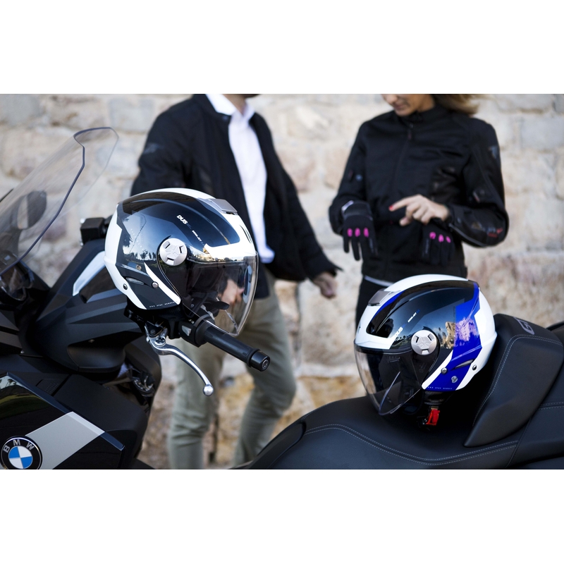 MT City Eleven SV Spark Schwarz-Weiß-Rot Open Motorradhelm Ausverkauf