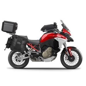 Complete set of SHAD TERRA TR40 adventure saddlebags and SHAD TERRA BLACK aluminium 48L topcase, including mounting kit SHAD Ducati Multistrada 1200 V4