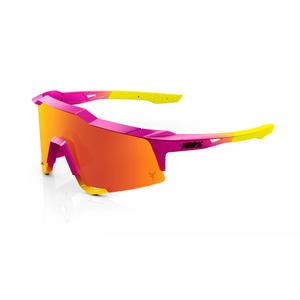 Sonnenbrille 100% SPEEDCRAFT Fernando Tatis JR rosa-gelb (HIPER rote Gläser)