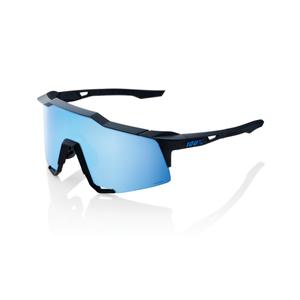 Sonnenbrille 100% SPEEDCRAFT Mattschwarz (HIPER blaue Gläser)