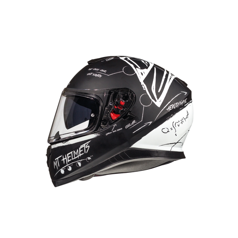 MT Thunder 3 SV Board Schwarz Matt Weiß Integral Motorradhelm