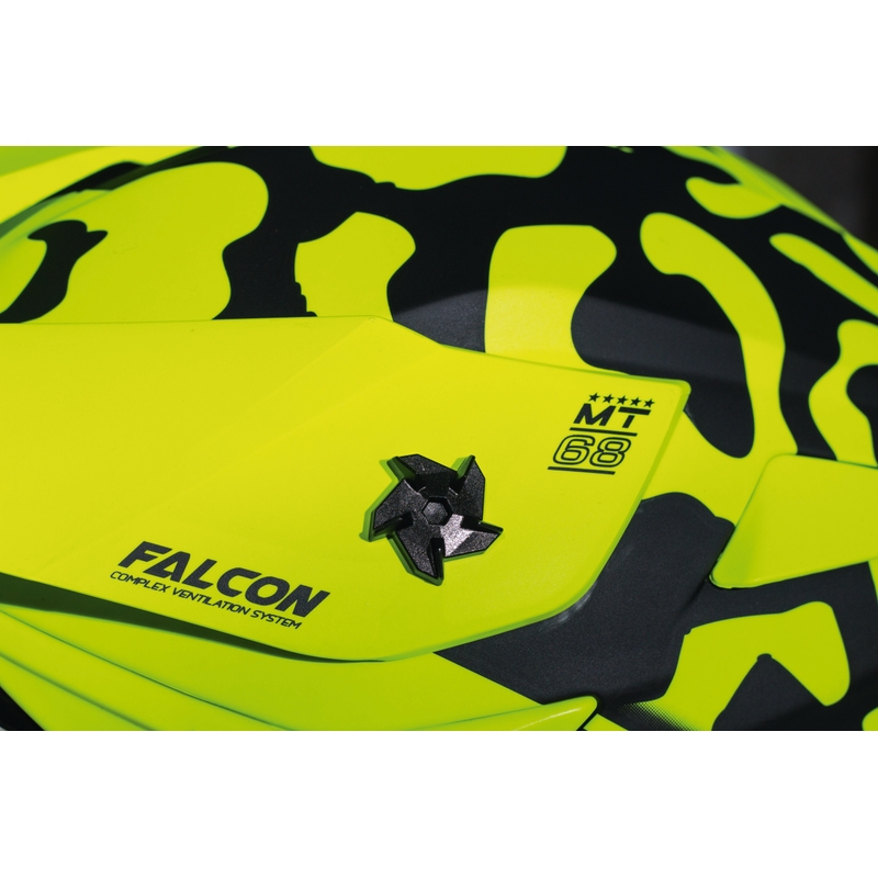 Motocross Helm MT Falcon Karson fluo gelb matt
