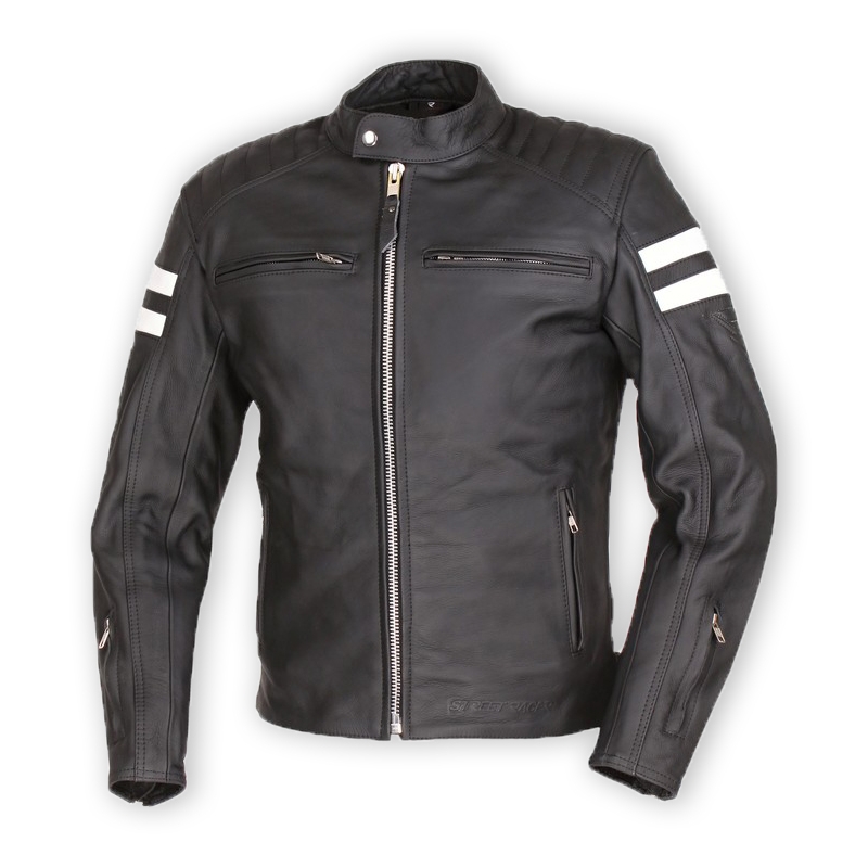 Street Racer Block schwarz-weiße Motorradjacke