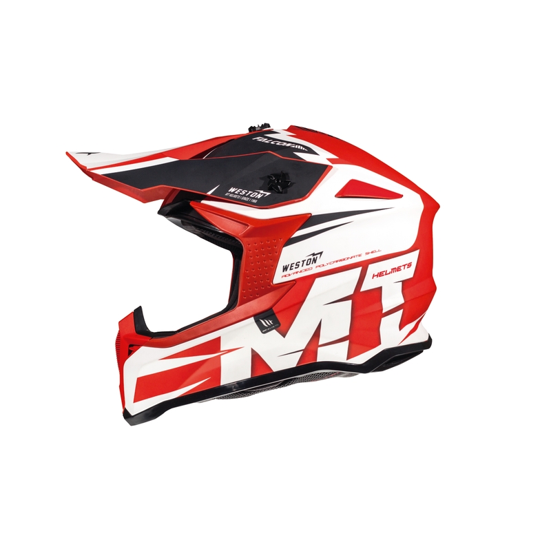 MT Falcon Weston Motocross Helm rot und weiß
