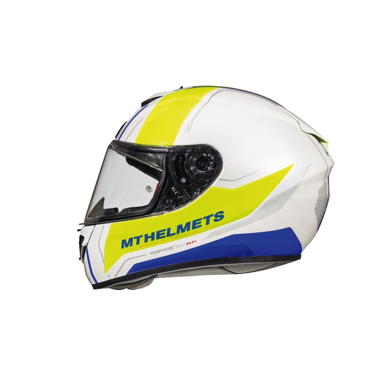 MT Rapide Duel Integralhelm weiß-blau-fluo gelb