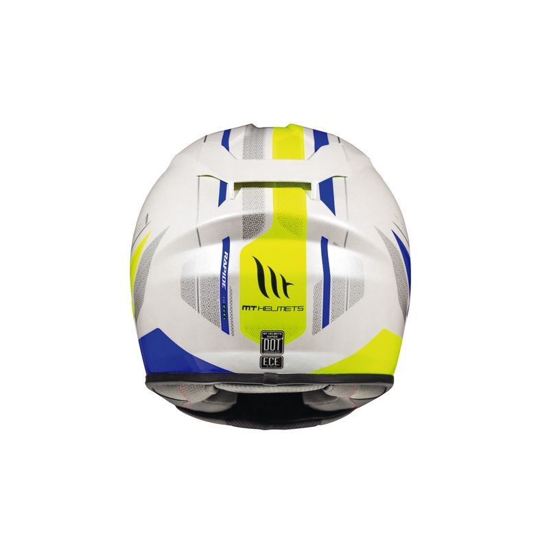 MT Rapide Duel Integralhelm weiß-blau-fluo gelb