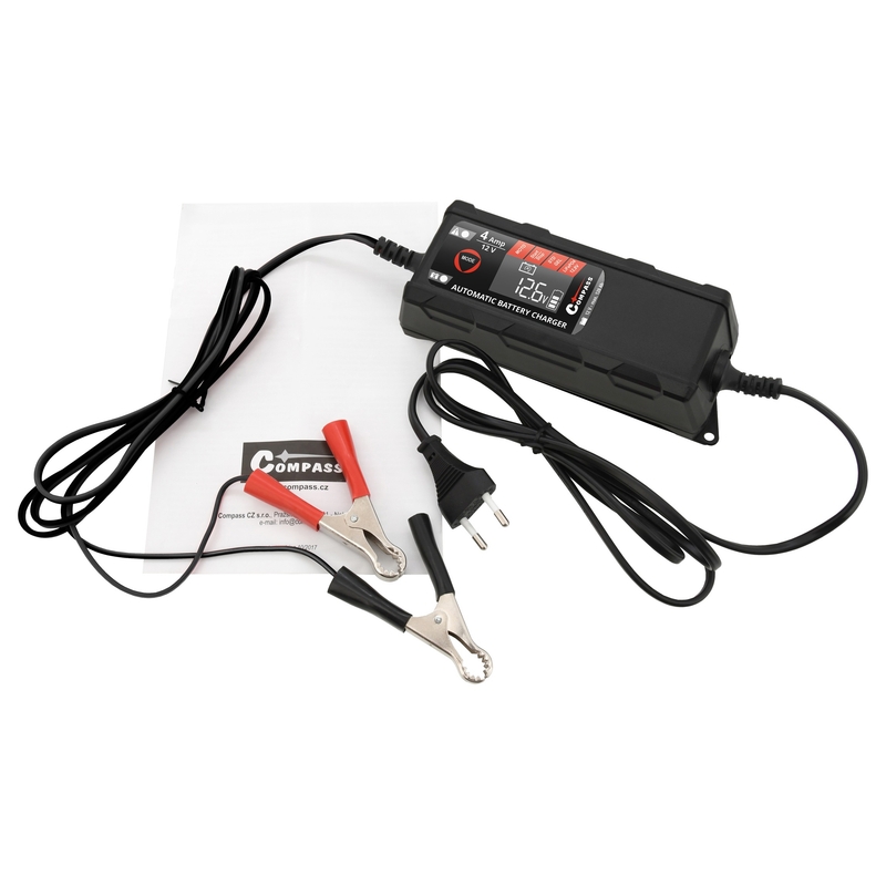 Mikroprozessor-Ladegerät 4Amp 12V PB/GEL/AGM/LiFePO4 LCD-Anzeige