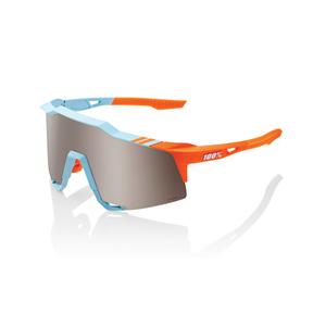 Sonnenbrille 100% SPEEDCRAFT Soft Tact Two Tone blau-orange (HIPER Silberglas)