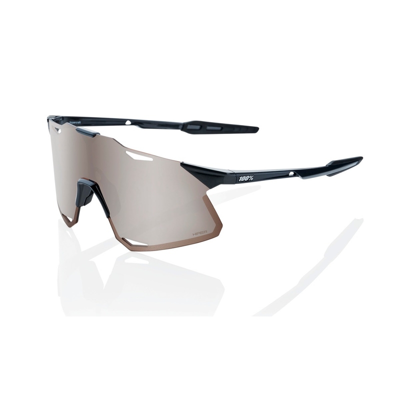 Sonnenbrille 100% HYPERCRAFT Gloss Black schwarz-braun (HIPER Silberglas)