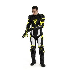 Rebelhorn Rebel Schwarz-Weiß-Fluo Gelb Motorradoverall Ausverkauf