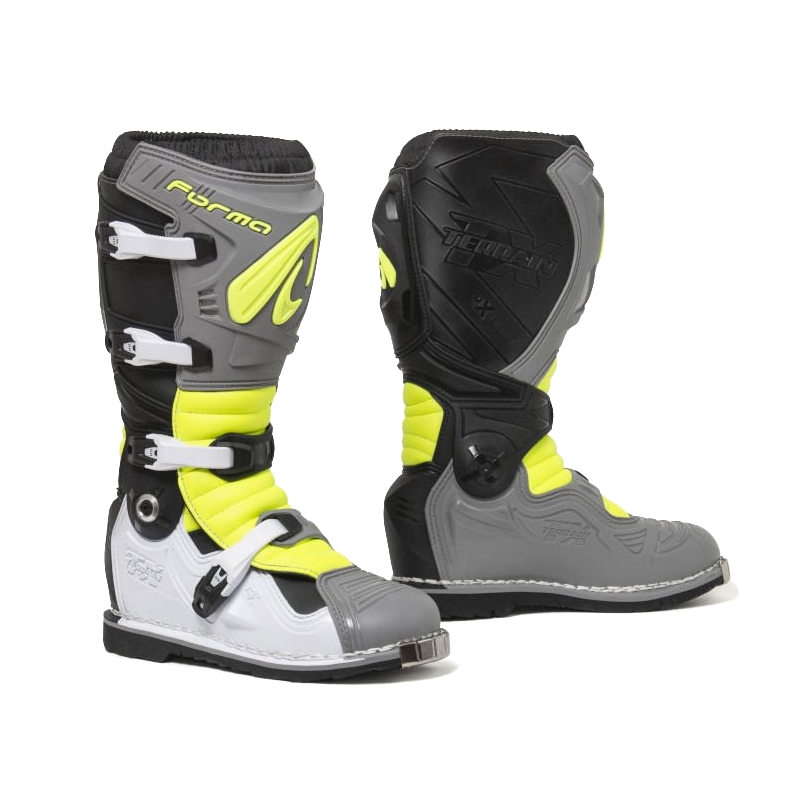 Forma Terrain Evolution TX Motorradstiefel grau-weiß-fluorgelb
