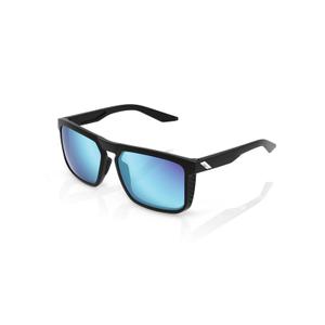 Sonnenbrille 100% RENSHAW schwarz (blaue Gläser)