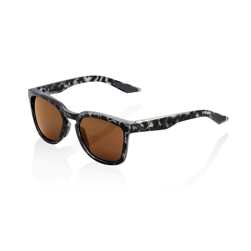 Sonnenbrille 100% HUDSON Matte Black Havanna schwarz-grau (bronzefarbene Gläser)