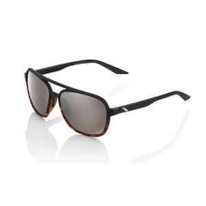 Sonnenbrille 100% KASIA Soft Tact Schwarz/Havanna schwarz/braun (HIPER Silberglas)