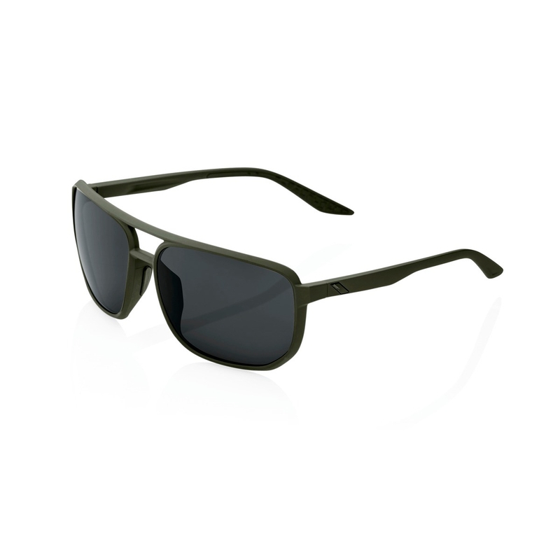 100% KONNOR Soft Tact Army Green Sonnenbrille (geräuchertes Glas)