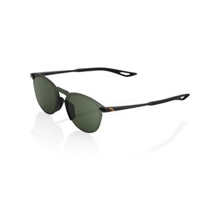 Sonnenbrille 100% LEGERE ROUND Matt Schwarz Grau Schwarz (Grüne Brillen)